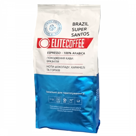 Кофе ELITECOFFEE Brazil Super Santos в зернах 1 кг